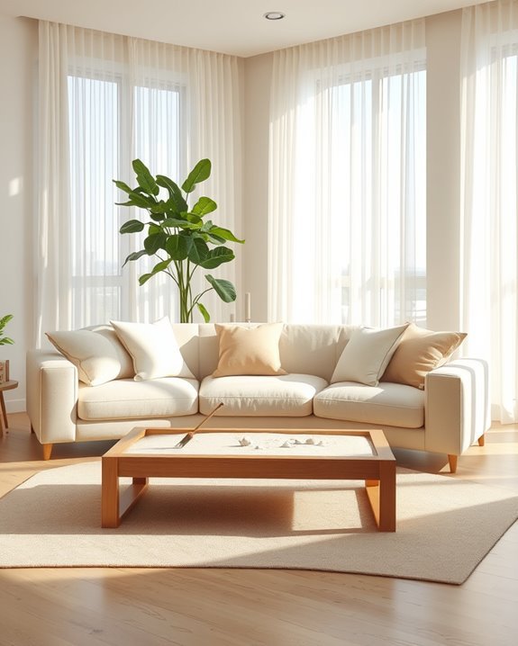 serene cream sofa decor