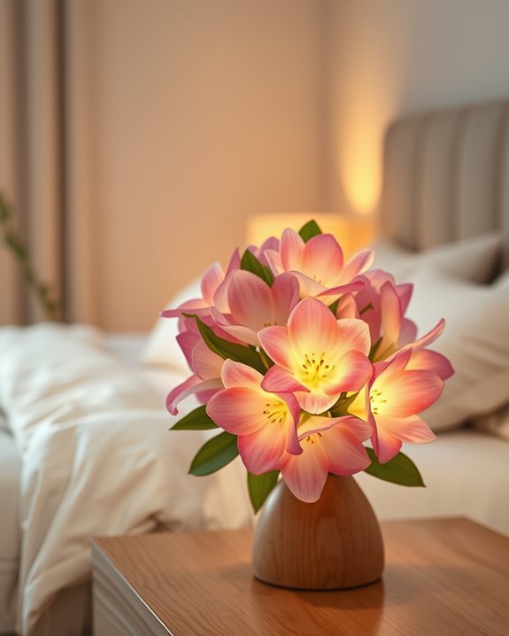 serene flower nightlight ambiance