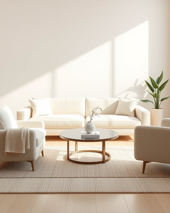 serene minimalist cream sofa
