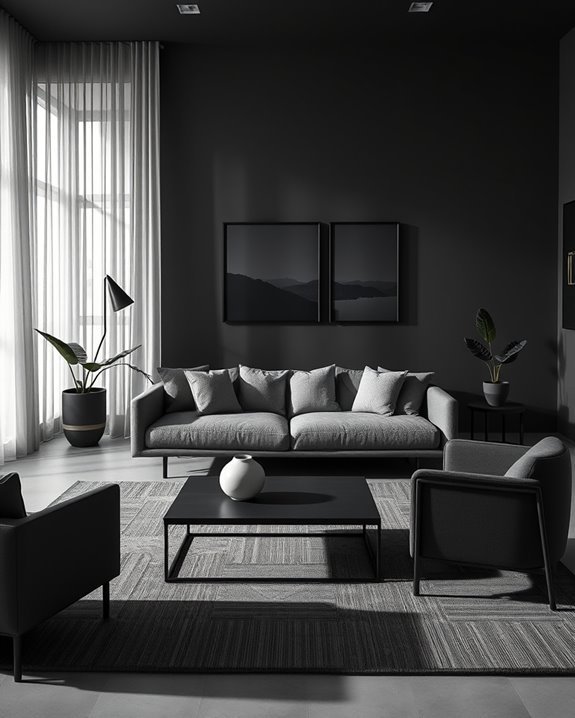 serene minimalist dark decor