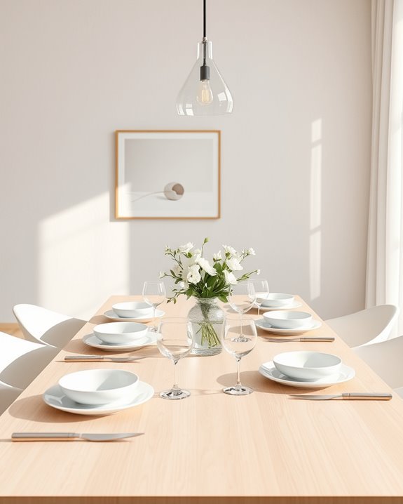 serene minimalist dining space