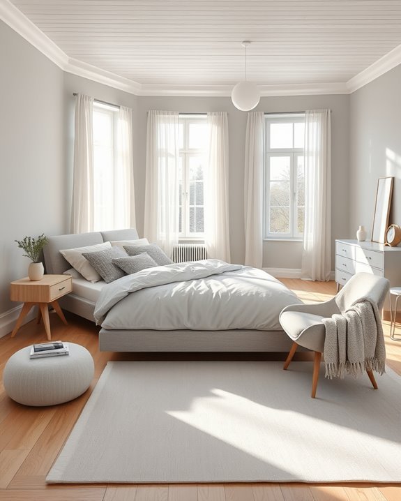 serene minimalist grey retreat