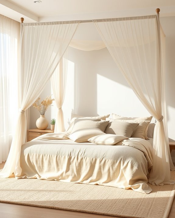 serene neutral canopy beds