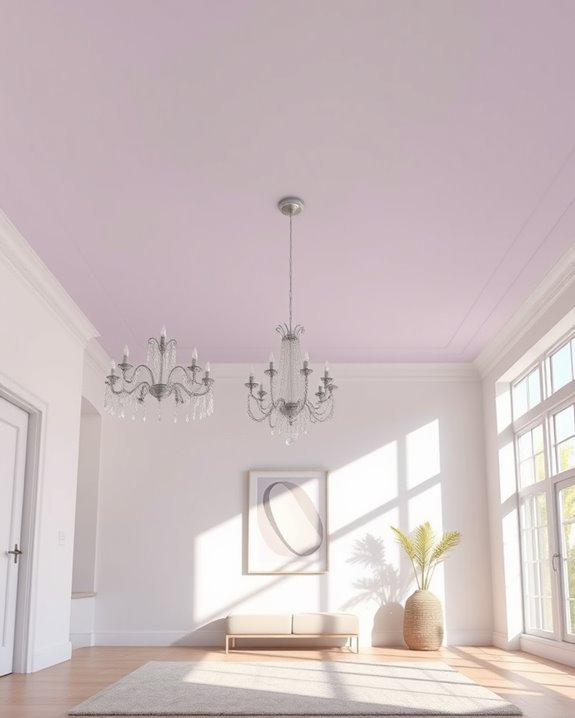 serene pale lavender ceiling