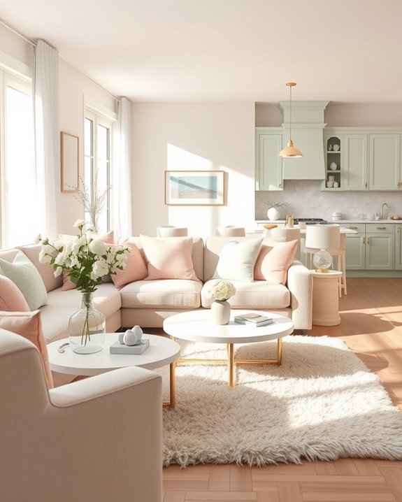 serene pastel interior design