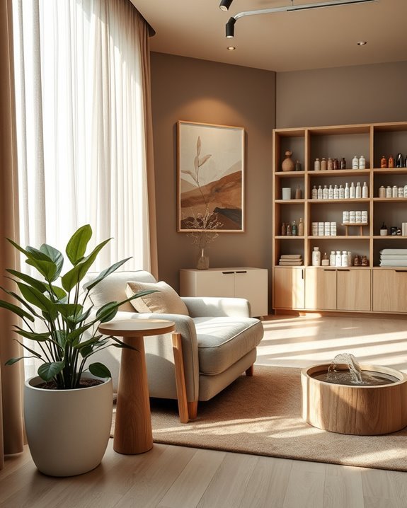 serene salon relaxation zone