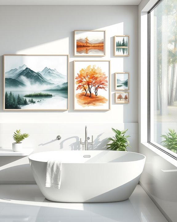 serene watercolor landscape decor