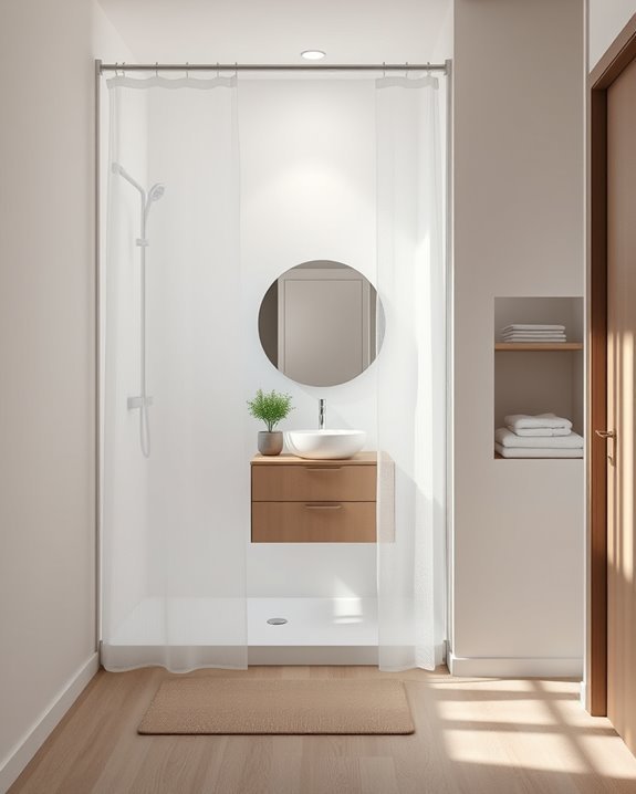 shower curtains enhance small bathrooms