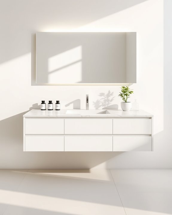sleek contemporary bathroom storage