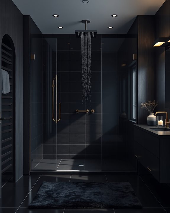sleek dark glass showers