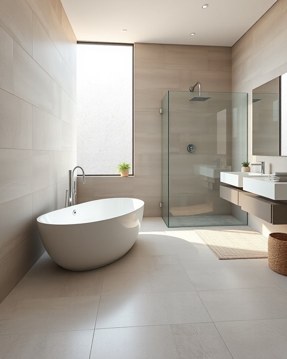 sleek durable bathroom tiles