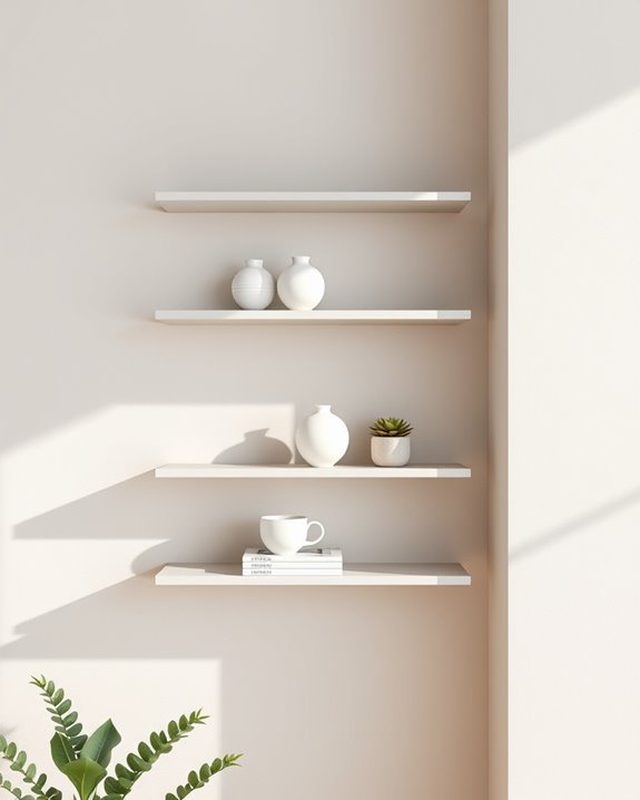 sleek floating shelves update