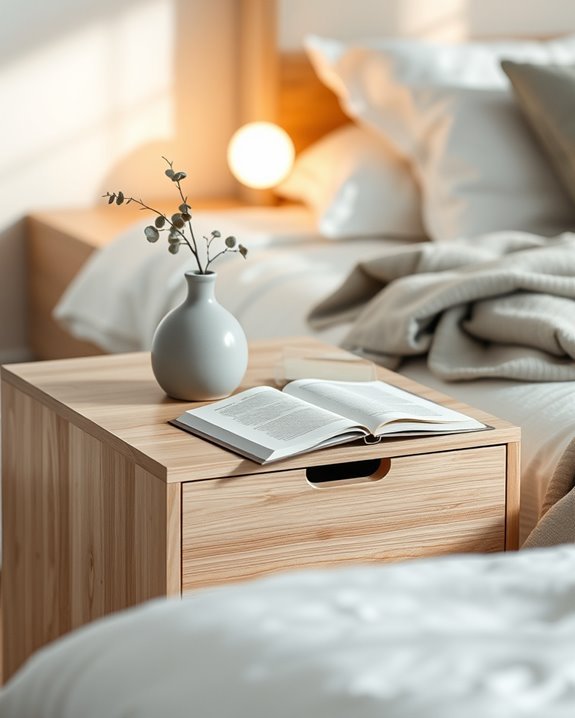 sleek functional minimalist nightstands