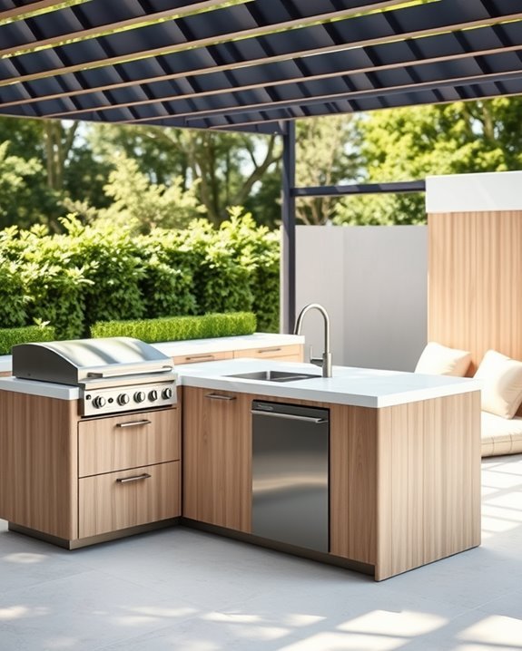 sleek functional outdoor cooking