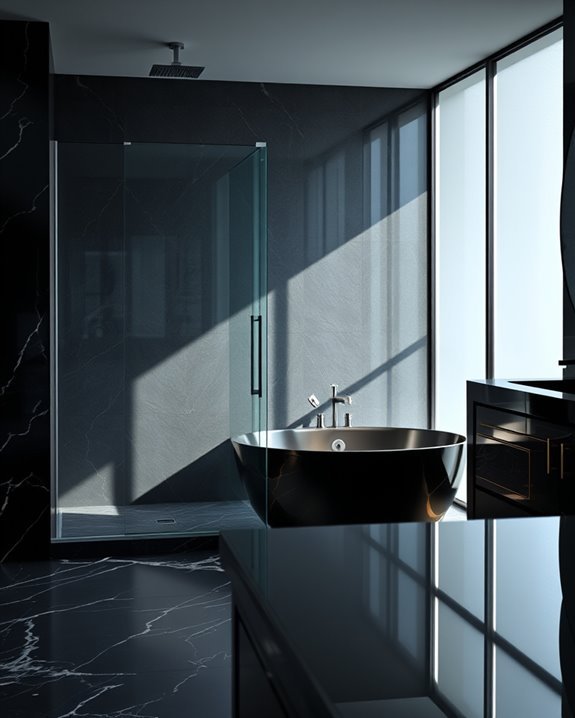 sleek glass metal bathroom oasis