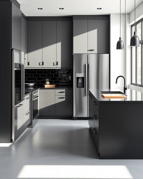 sleek minimalist black hardware