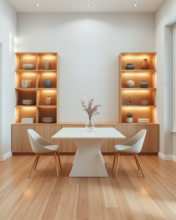 sleek minimalist led shelves