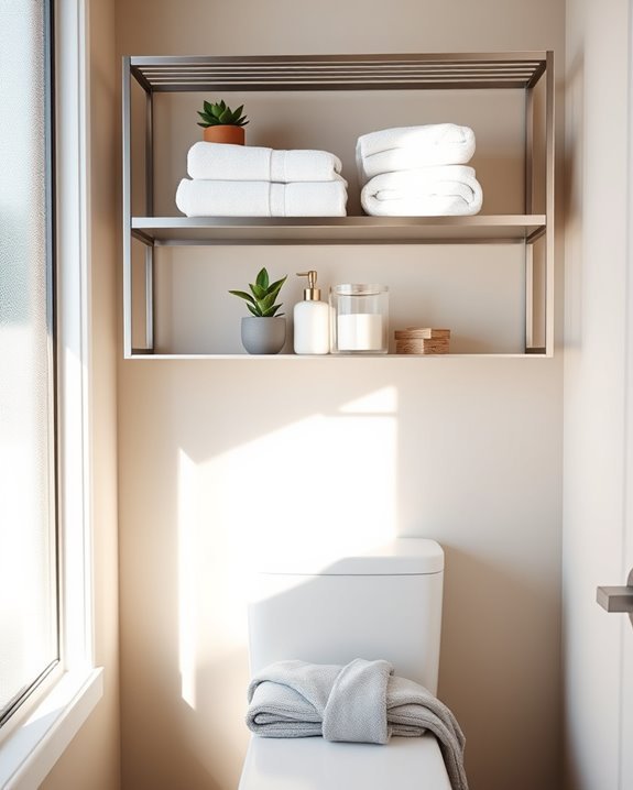 sleek minimalist metal shelving