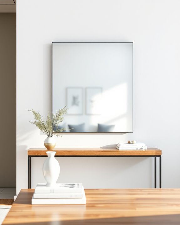 sleek mirrors enhance contemporary decor