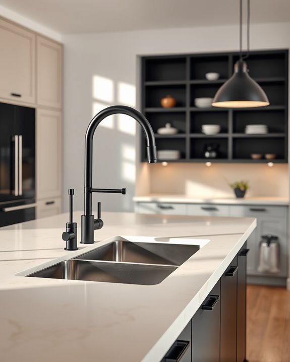sleek modern faucets enhance functionality