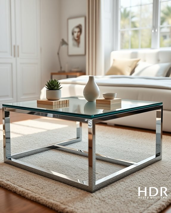 sleek modern glass tables