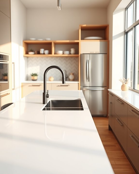 sleek modern kitchen hardware