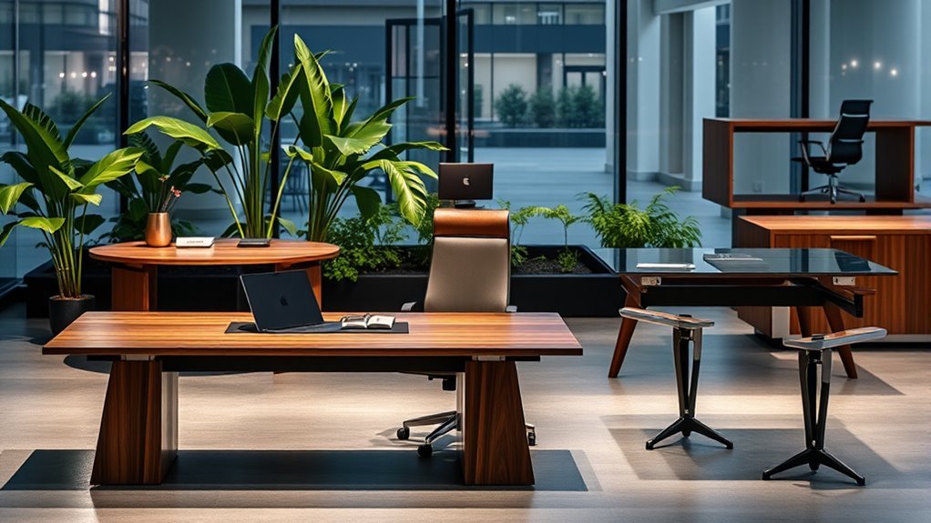 sleek modern office tables