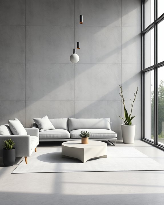 sleek monochromatic concrete elegance