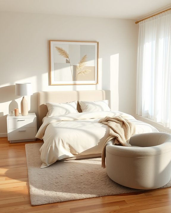 sleek monochrome bedroom design