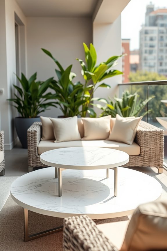 sleek outdoor coffee tables