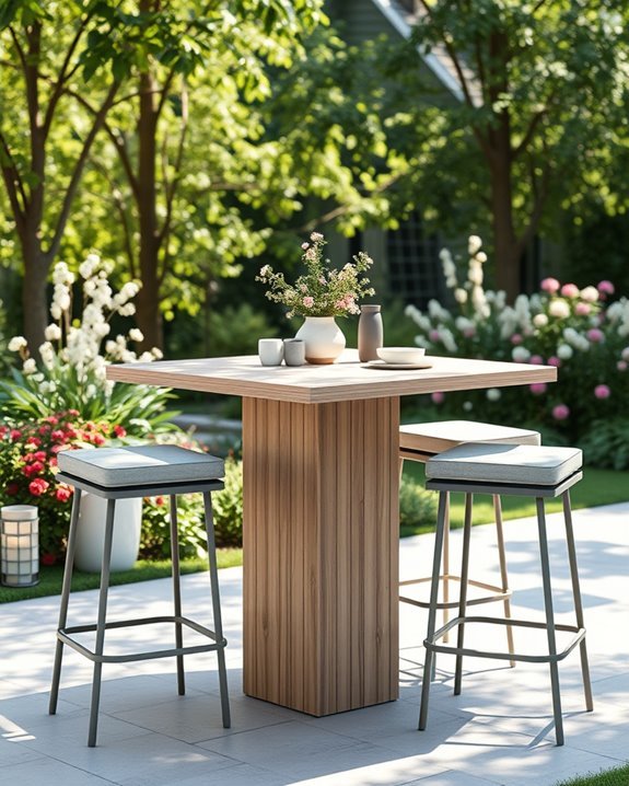 sleek outdoor dining setup