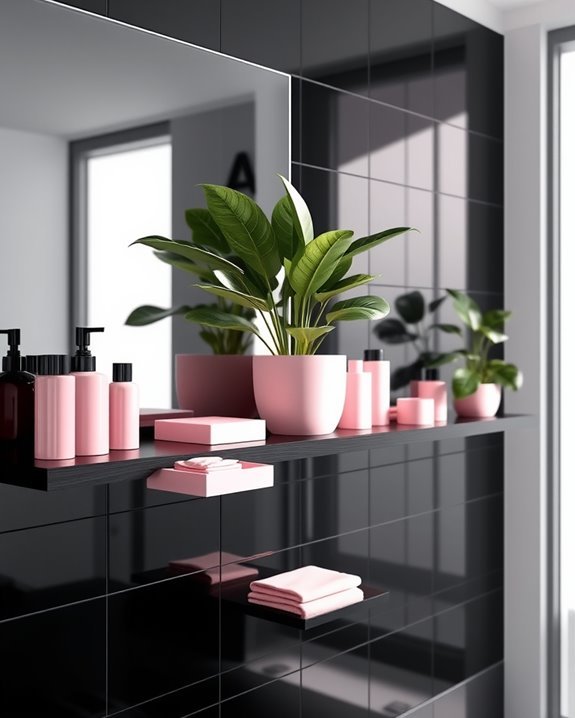 sleek pink black elegance