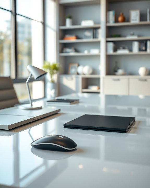 sleek reflective office table