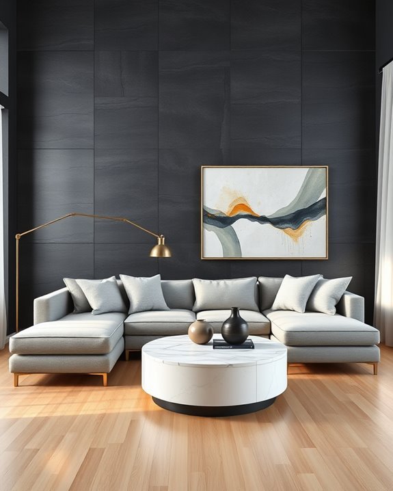 sleek slate walls elegance