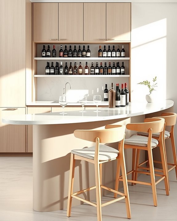sleek sophisticated minimalist bar