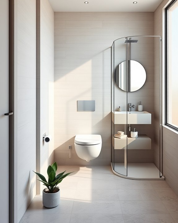 sleek space saving toilet design
