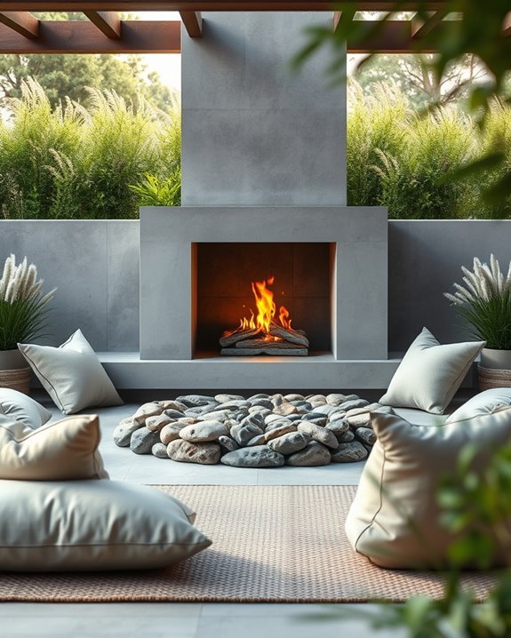 sleek urban concrete fire pit
