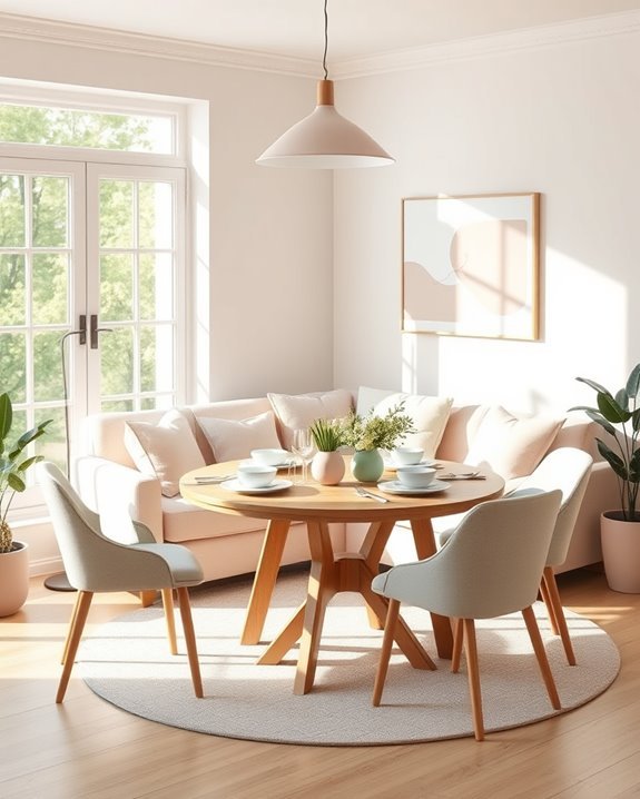soft pastel dining sofas