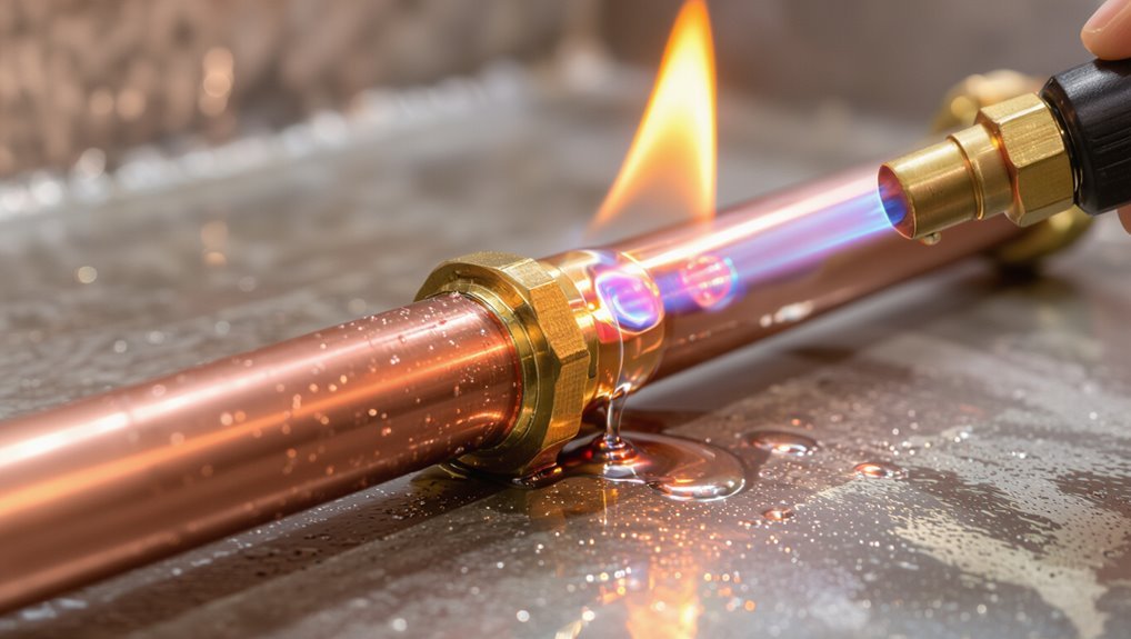 soldering copper pipe withwater