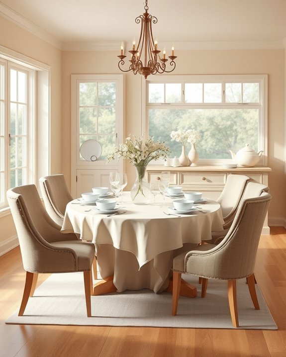 sophisticated beige dining elegance