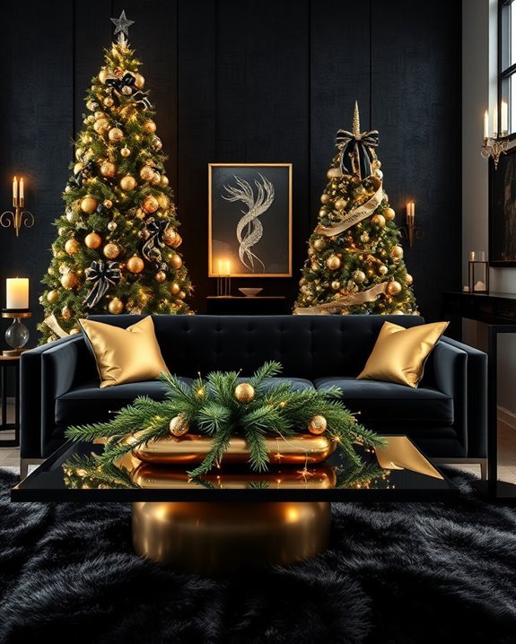 sophisticated black and gold decor