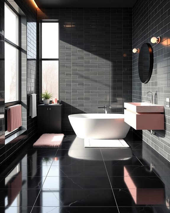 sophisticated black and pink