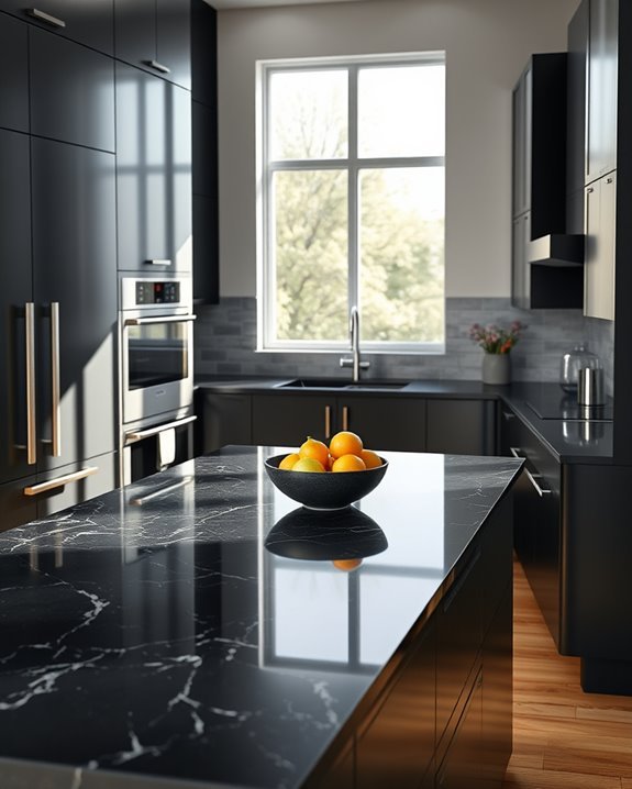 sophisticated black stone countertops