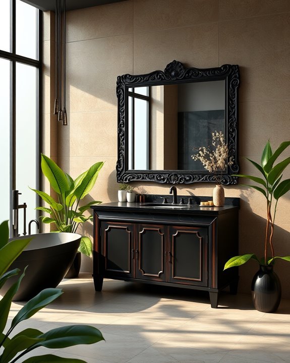 sophisticated black vanity units