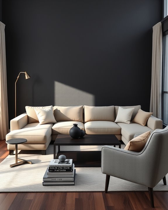 sophisticated charcoal wall elegance