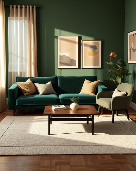 sophisticated cozy olive accents