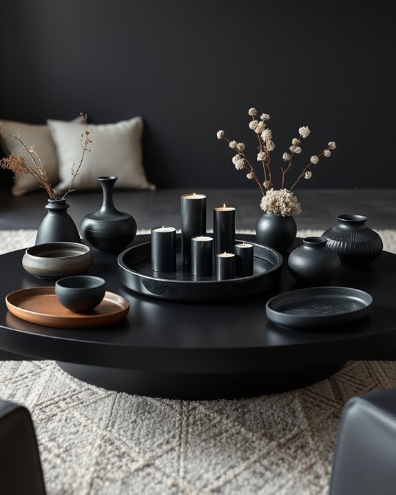 sophisticated dark decorative accents