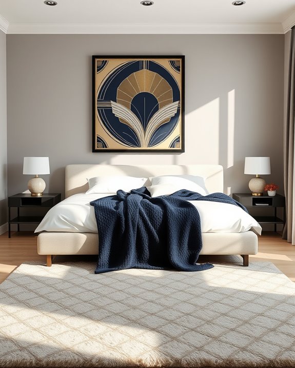 sophisticated glamour bedroom prints