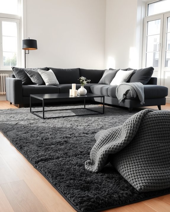 sophisticated monochrome living room