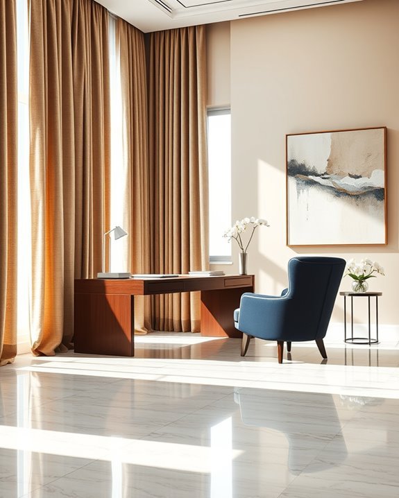 sophisticated office window treatments